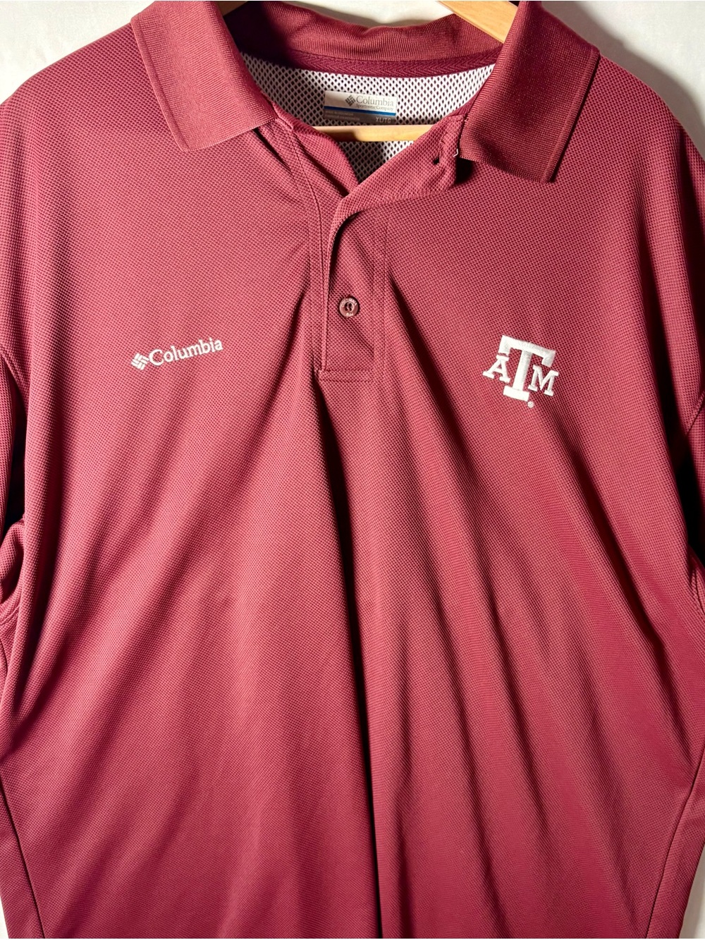 Columbia Men's Texas A&M Maroon Polo Shirt Size XL/TG